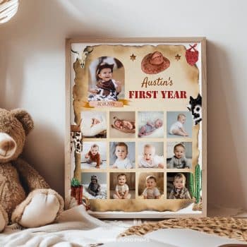 First Rodeo Birthday Milestone Photo Collage
