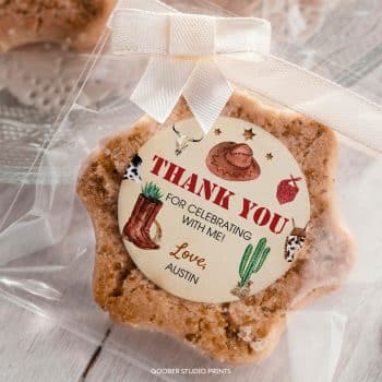 First Rodeo Birthday Thank You Favor Tag