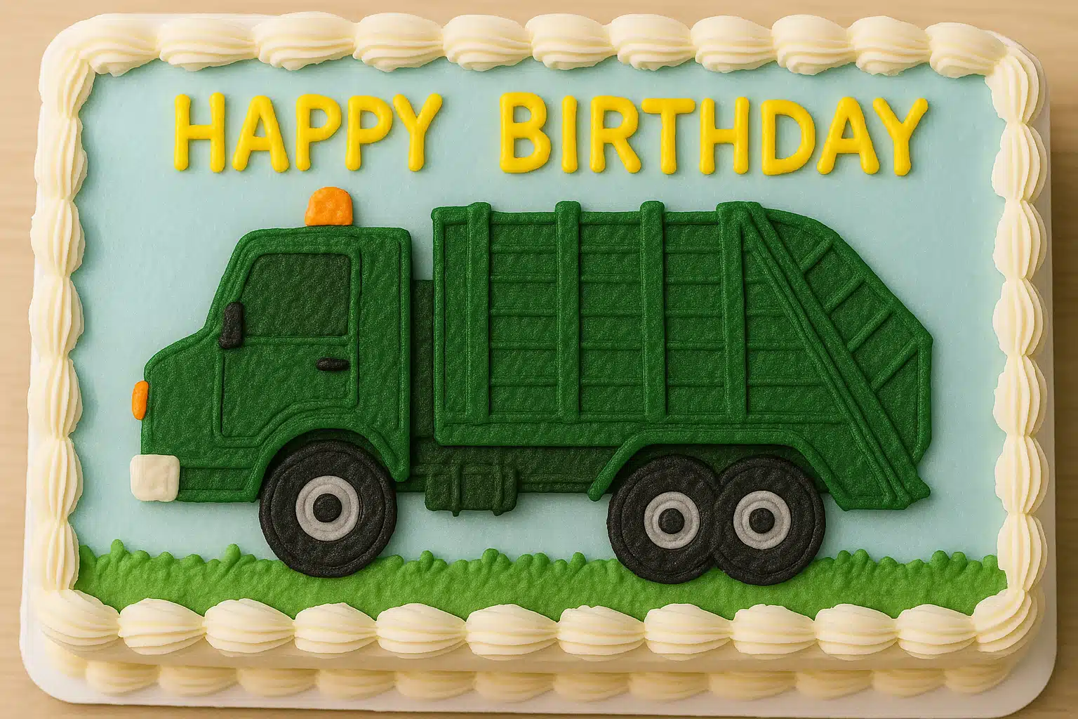 garbage truck birthday cake