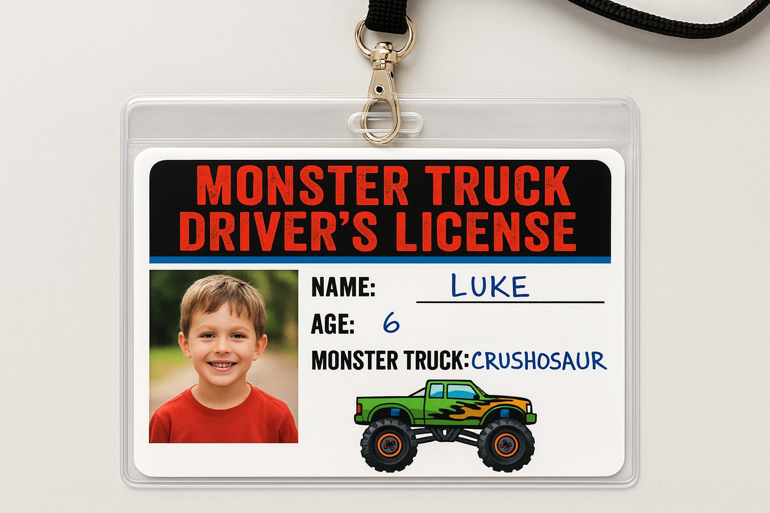 monster truck birthday party photo keepsake