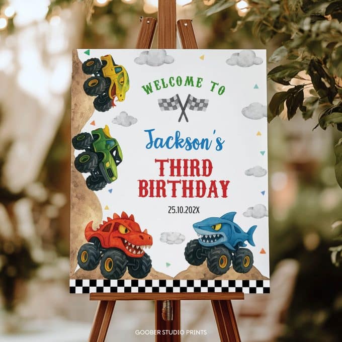 Monster Truck Birthday Party Welcome Sign - Image 4
