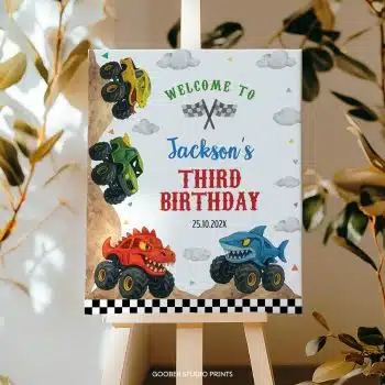 Monster Truck Birthday Party Welcome Sign