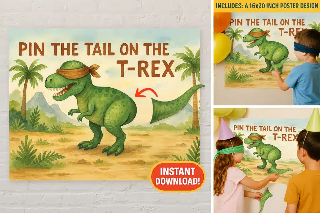 pin the tail on the t rex