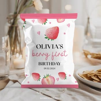 Strawberry Birthday Chip Bags