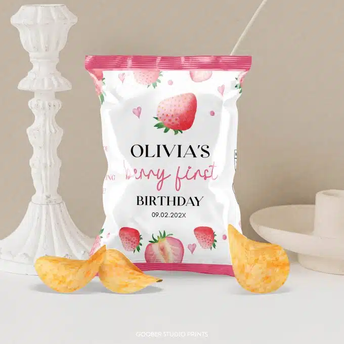 Strawberry Birthday Chip Bags - Image 3