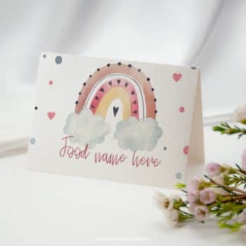 Boho Rainbow Birthday Food Tent Cards