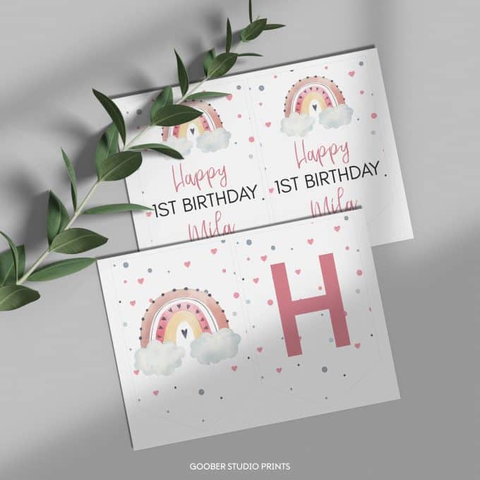 Boho Rainbow Birthday Banner - Image 3