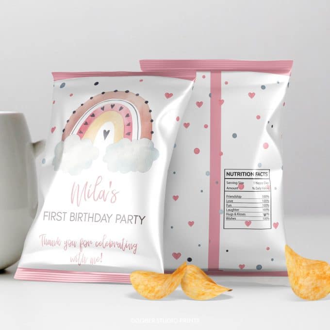 Boho Rainbow Birthday Chip Bags - Image 4