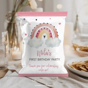 Boho Rainbow Birthday Chip Bags