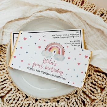 Boho Rainbow Birthday Chocolate Bar Wrappers