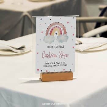 Boho Rainbow Birthday Custom Table Sign