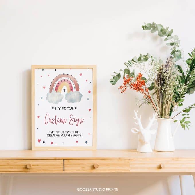 Boho Rainbow Birthday Custom Table Sign - Image 4