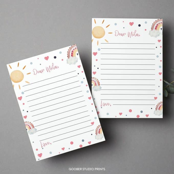 Boho Rainbow Birthday Time Capsule Sign & Card - Image 8