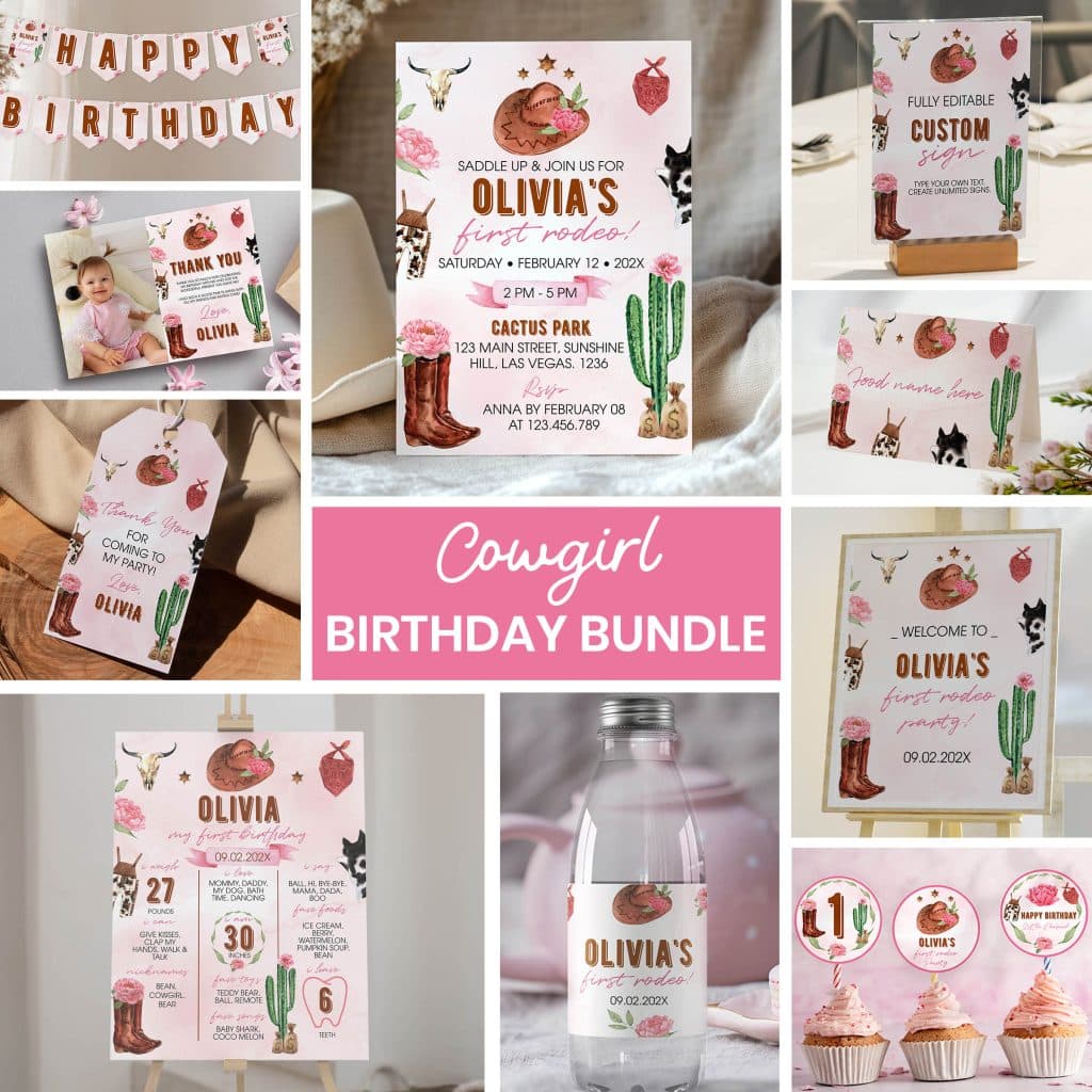 First Rodeo Birthday Invitation Bundle - Goober Studio Prints