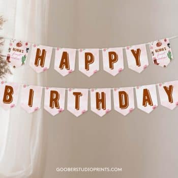Cowgirl Birthday Banner