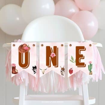 Cowgirl Birthday Highchair Banner