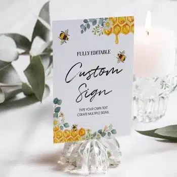 Bee Birthday Custom Table Sign