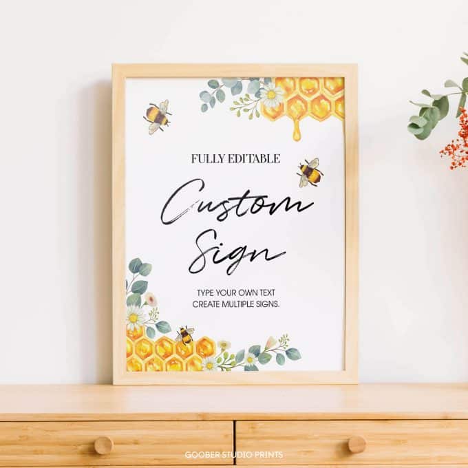 Bee Birthday Custom Table Sign - Image 2