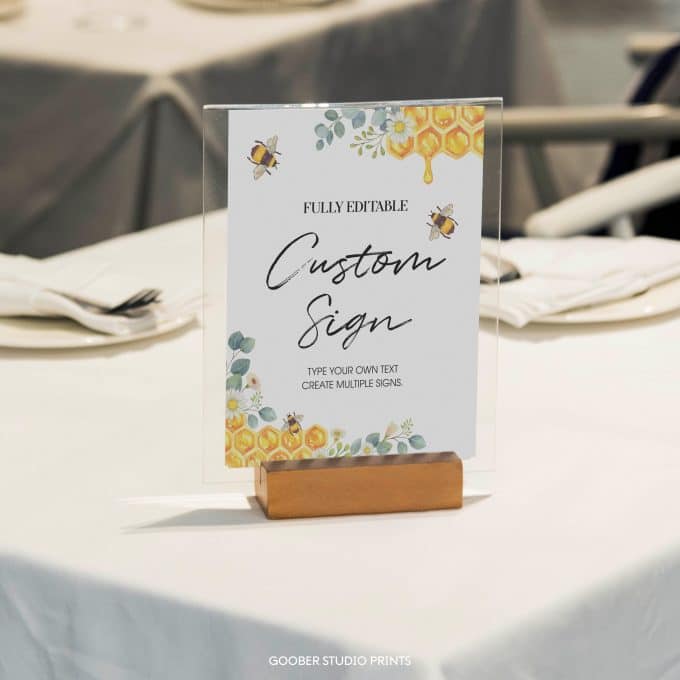 Bee Birthday Custom Table Sign - Image 3