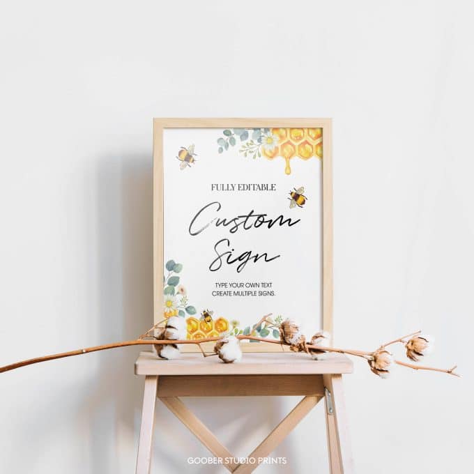 Bee Birthday Custom Table Sign - Image 4