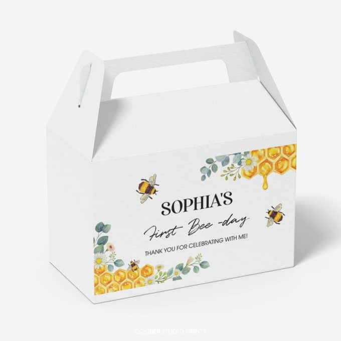 Bee Birthday Gable Box Label - Image 3