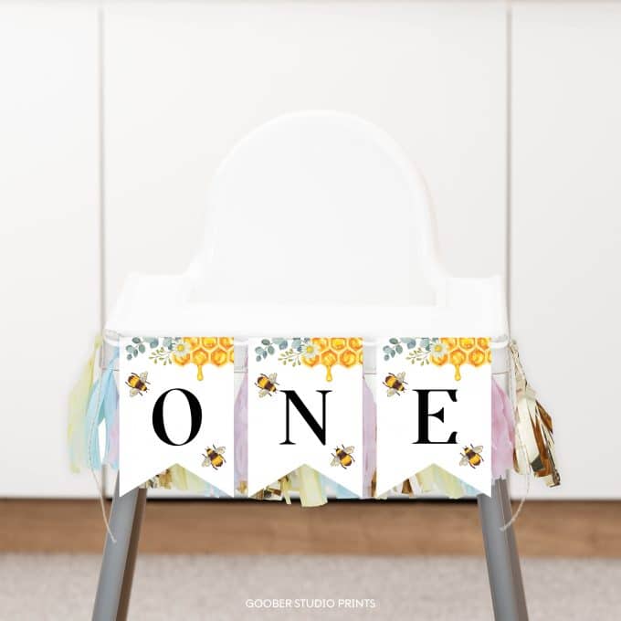 Bee Birthday Highchair Banner - Image 2