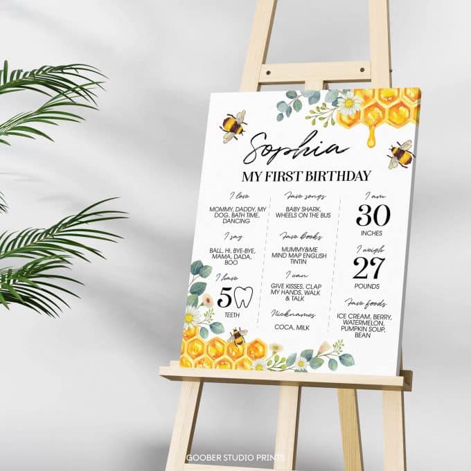 Bee Birthday Milestone Poster - Image 2