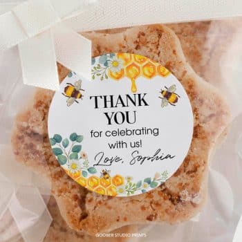 Bee Birthday Thank You Favor Tag