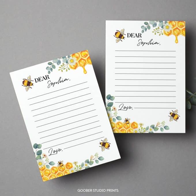 Bee Birthday Time Capsule Sign & Card - Image 8