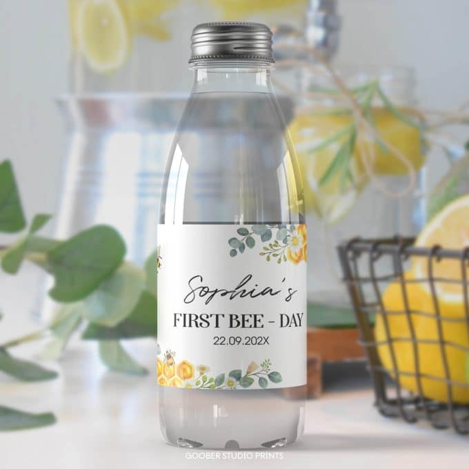 Bee Birthday Water Bottle Label - Image 4