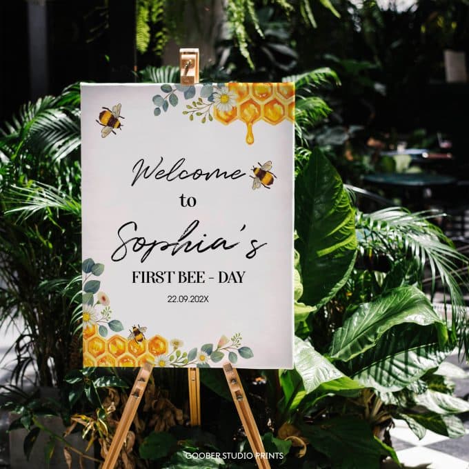 Bee Birthday Welcome Sign - Image 2