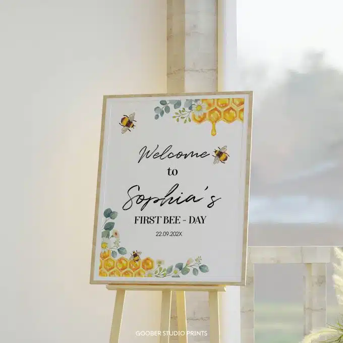 Bee Birthday Welcome Sign - Image 3