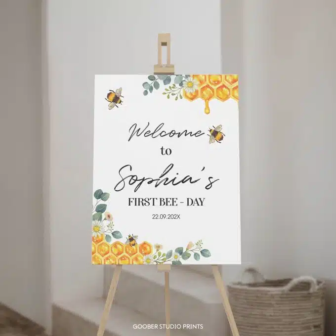 Bee Birthday Welcome Sign - Image 7