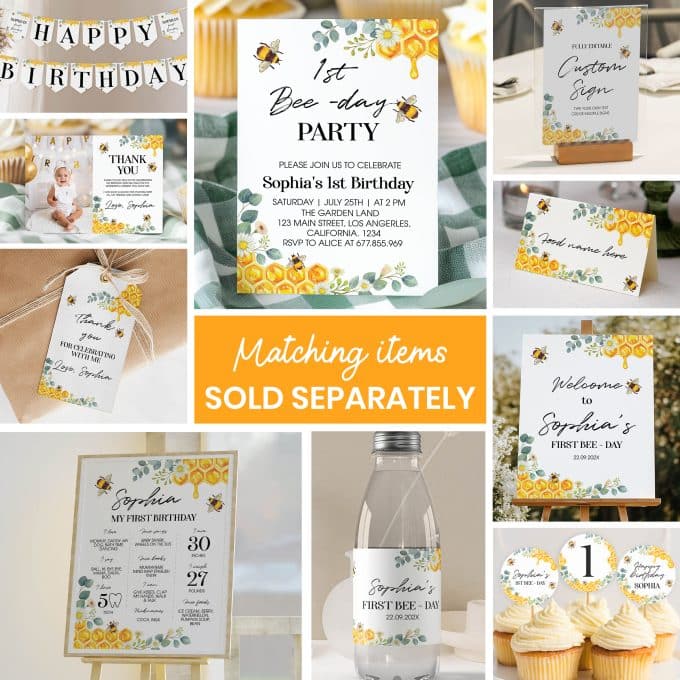 Bee Birthday Monthly Photo Banner - Image 8