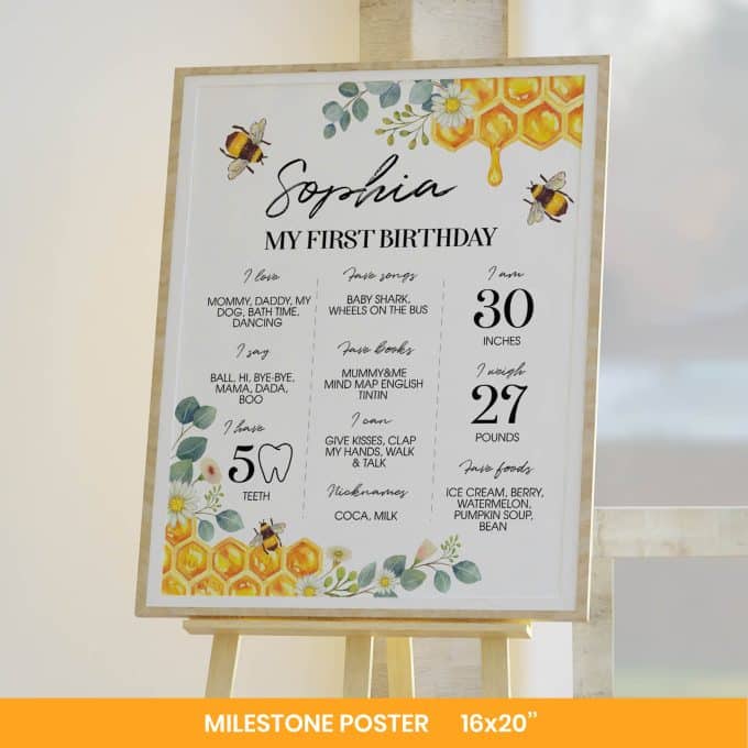 First Bee Day Birthday Invitation Bundle - Image 7