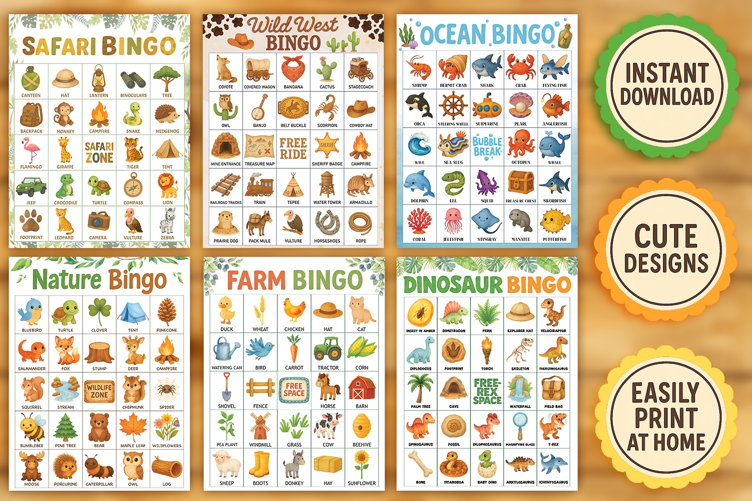 printable bingo sets