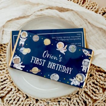 Space Safari Birthday Chocolate Bar Wrappers