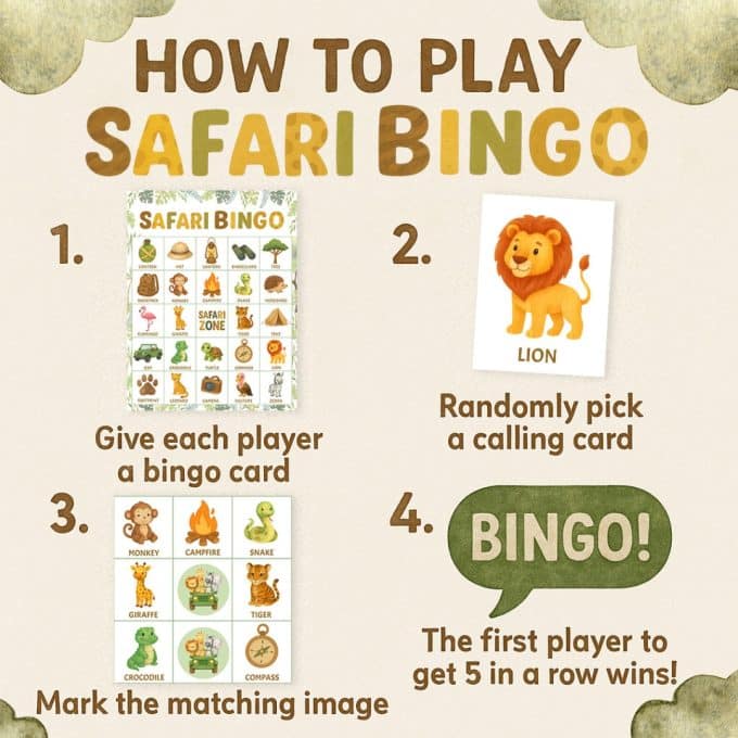 Safari Bingo Printable Party Game - Image 5
