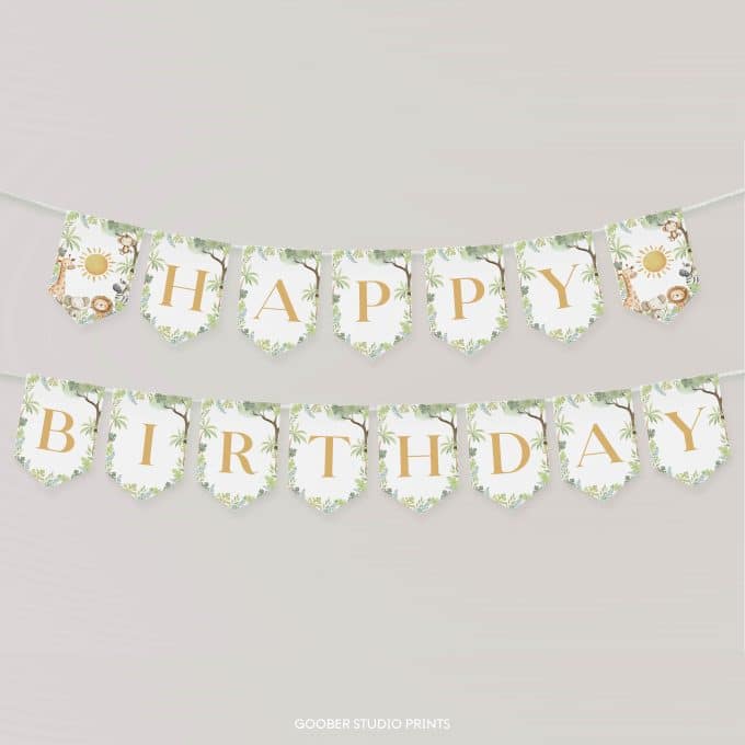 Safari Wild One Birthday Banner