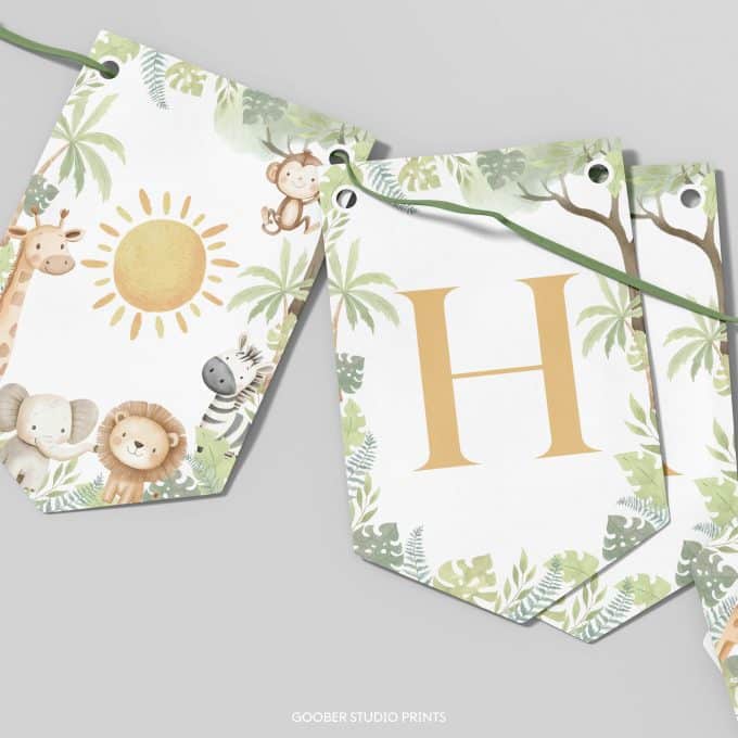 Safari Wild One Birthday Banner - Image 4