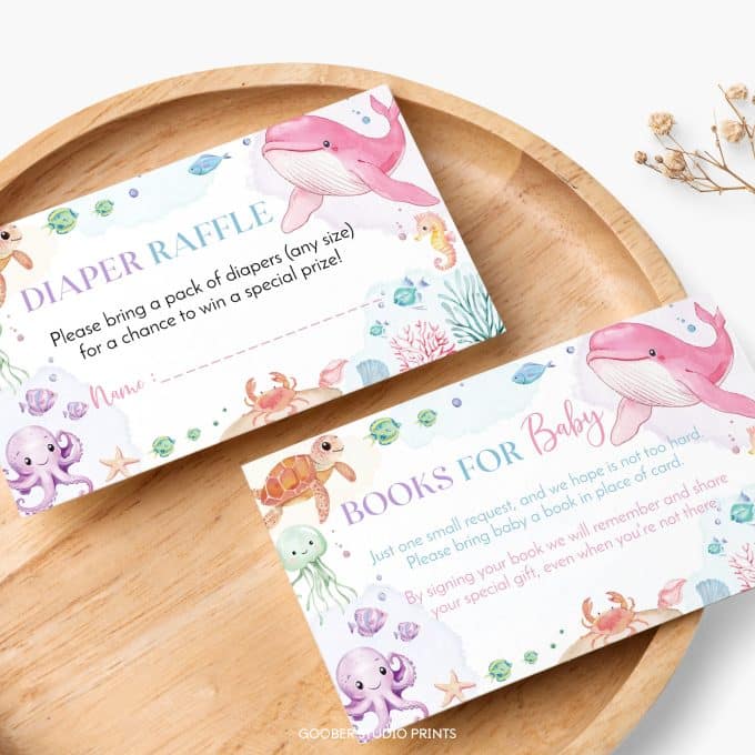 Pastel Ocean Animals Baby Shower Invitation Set - Image 4