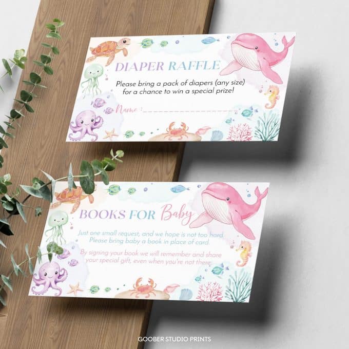 Pastel Ocean Animals Baby Shower Invitation Set - Image 7