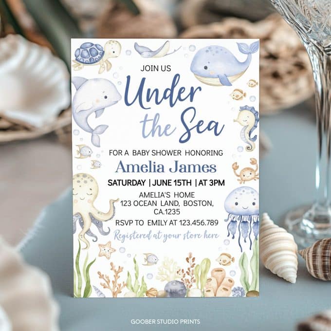 Under the Sea Baby Shower Invitation Set - Image 2