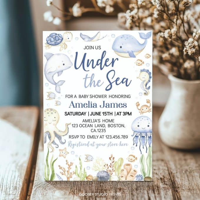 Under the Sea Baby Shower Invitation Set - Image 10