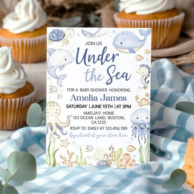 Under the Sea Baby Shower Invitation Set - Image 9
