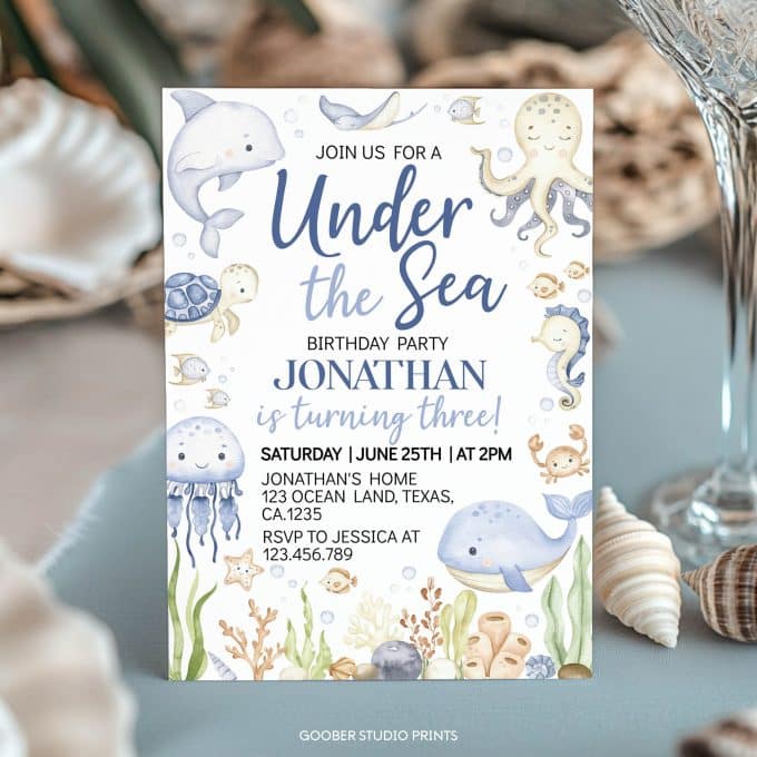 Under The Sea Birthday Invitation