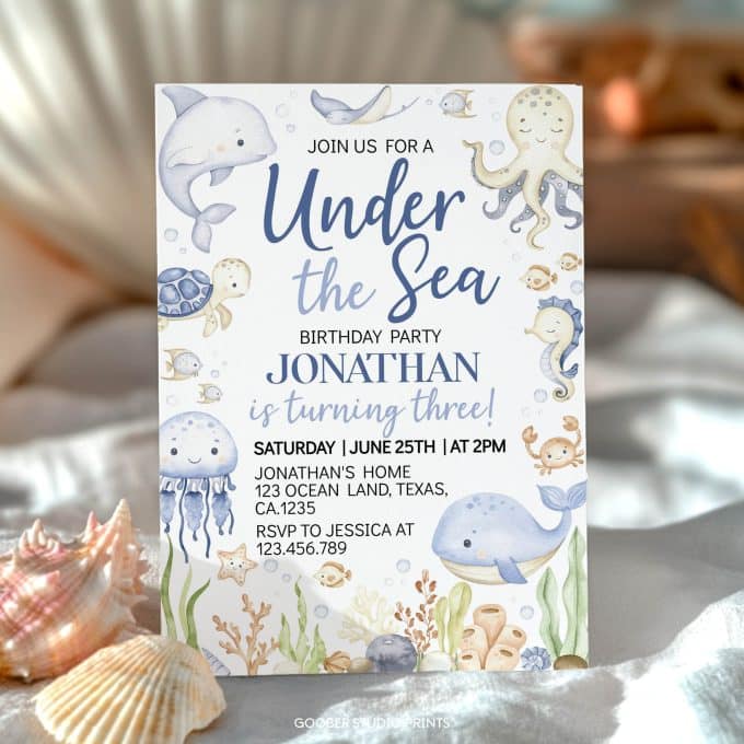 Under The Sea Birthday Invitation - Image 2