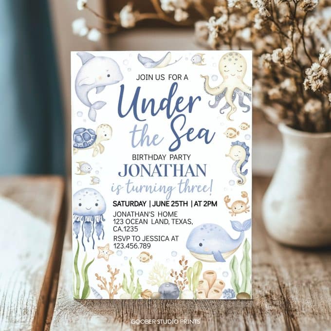 Under The Sea Birthday Invitation - Image 4