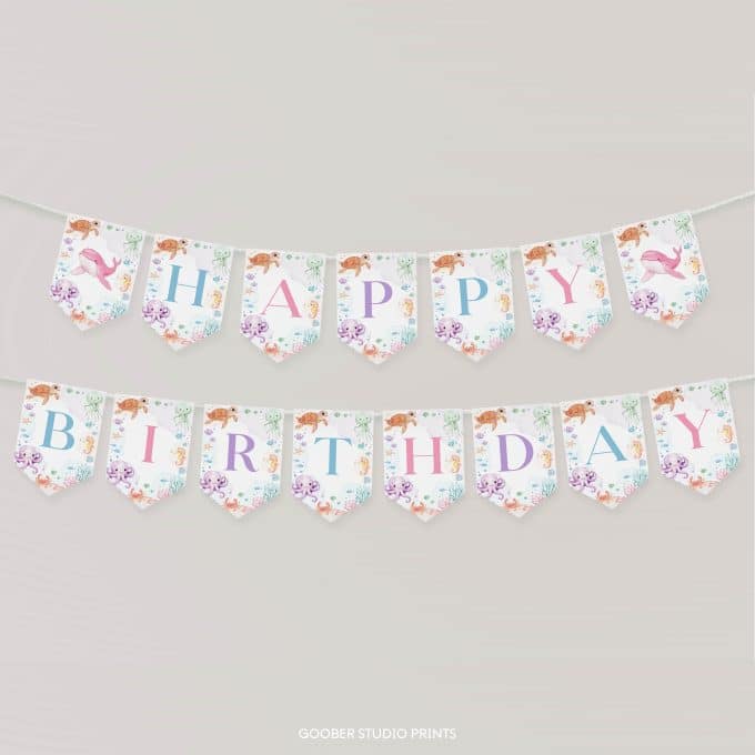 Under The Sea Birthday Banner