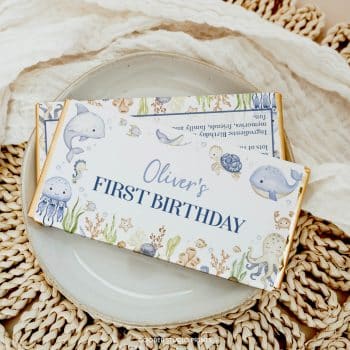 Under The Sea Birthday Chocolate Bar Wrappers